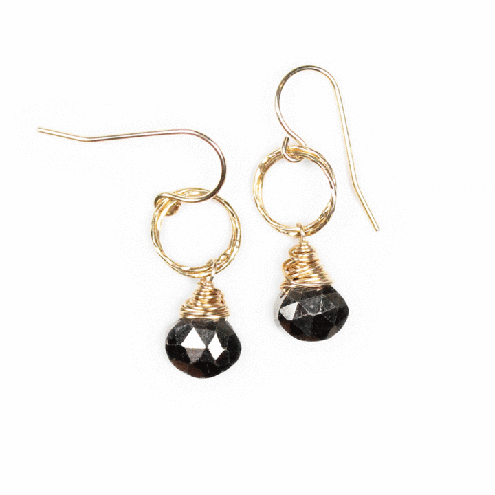 Pyrite teardrop stardust drop earrings. Delicate earrings handcrafted in USA