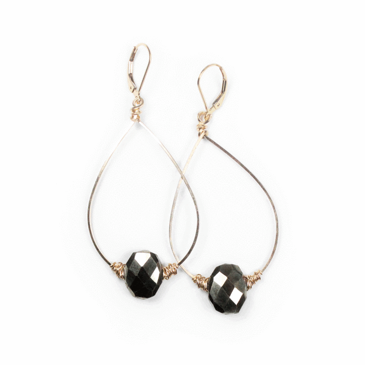 Pyrite 14k Gold-Filled Handcrafted Hoops | Bloom Jewelry