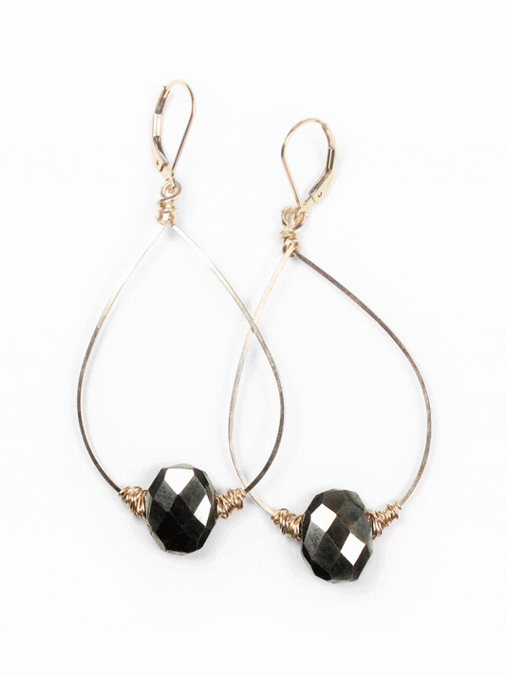Pyrite 14k Gold-Filled Handcrafted Hoops | Bloom Jewelry