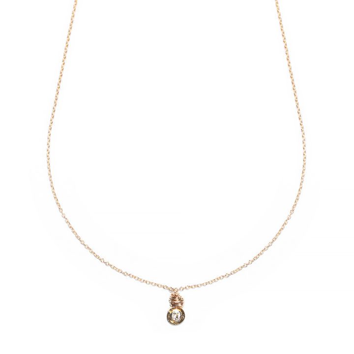 Gold Rose Cut Diamond Circle Delicate Necklace | Bloom Jewelry handcrafted fine jewelry