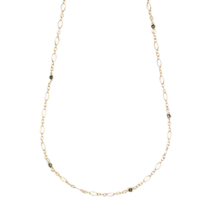 Pyrite 14k Gold Filled Layering Necklace Handcrafted in Denver, CO