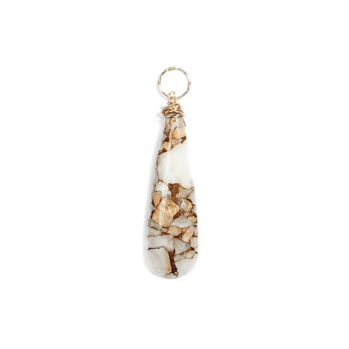 Copper Calcite Gemstone Tear Charm | Bloom Jewelry