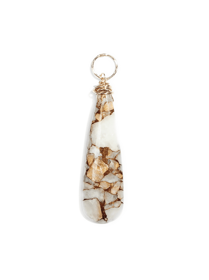 Copper Calcite Gemstone Tear Charm | Bloom Jewelry