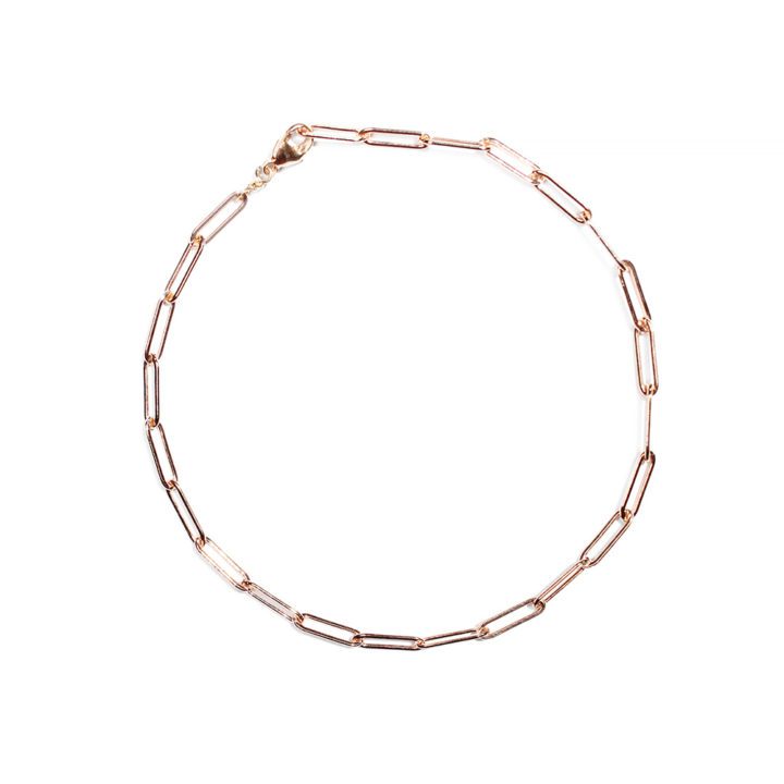 Rose Gold Paperclip Anklet | Bloom Jewelry Handcrafted Jewelry