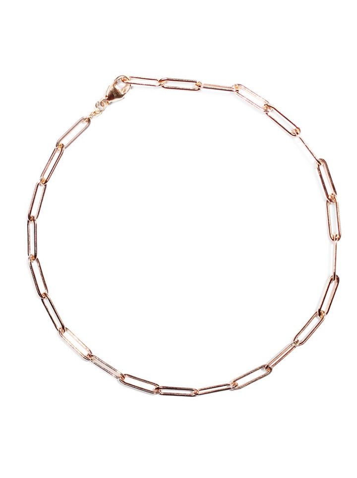Rose Gold Paperclip Anklet | Bloom Jewelry Handcrafted Jewelry