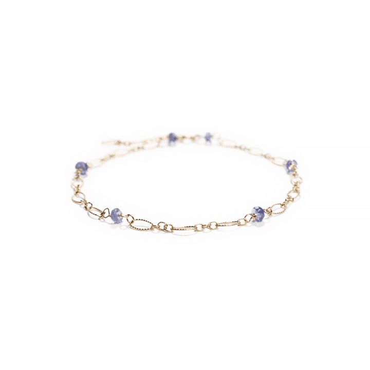 Tanzanite & Gold Filigree Anklet