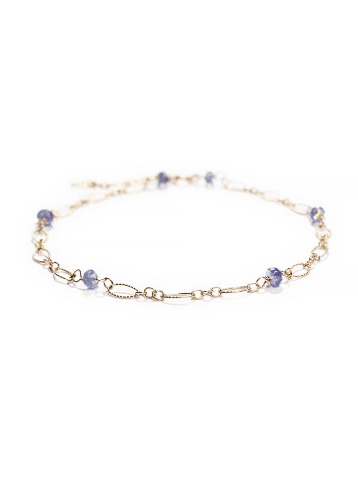 Tanzanite & Gold Filigree Anklet