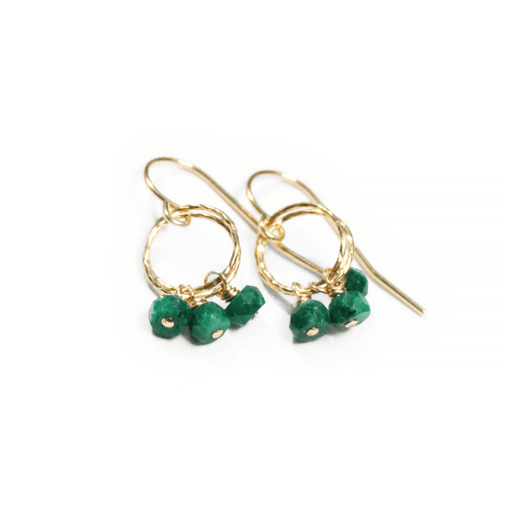 Emerald Rondelle Stardust Earrings Handcrafted Jewelry Made in Denver, CO