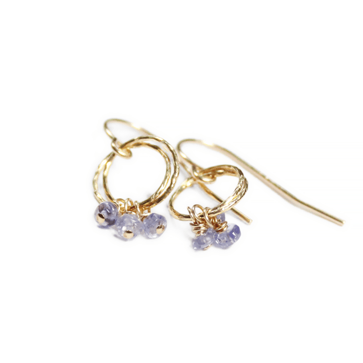 Tanzanite Rondelle Stardust Earrings