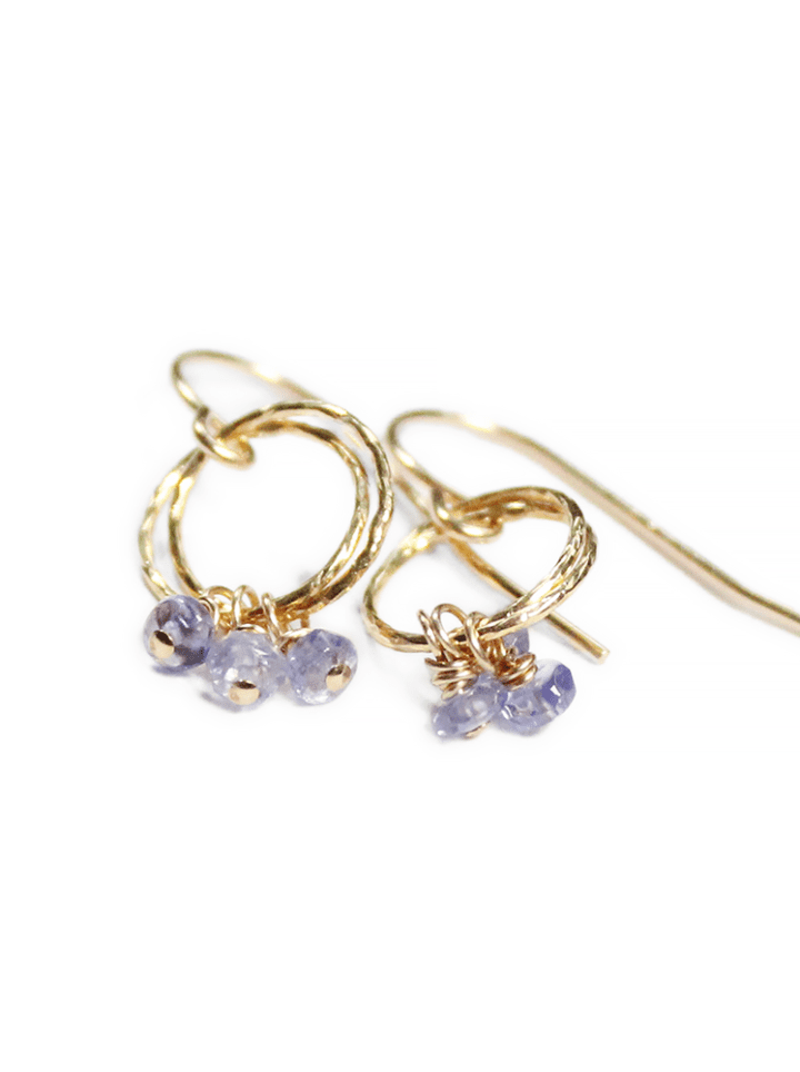 Tanzanite Rondelle Stardust Earrings