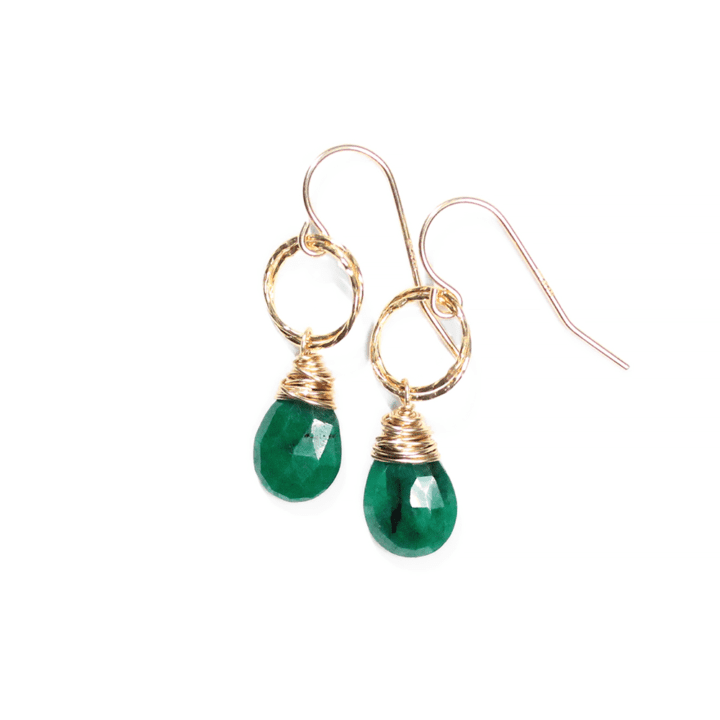 Emerald Stardust Drop Earrings Bloom Jewelry Handcrafted Earring