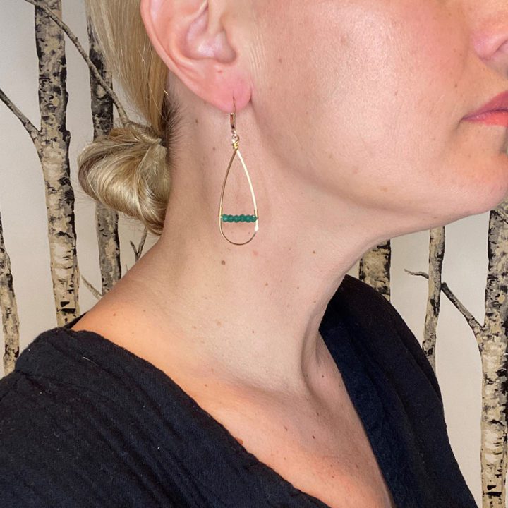 Green Turquoise Bridge Linear Hoops - Image 2