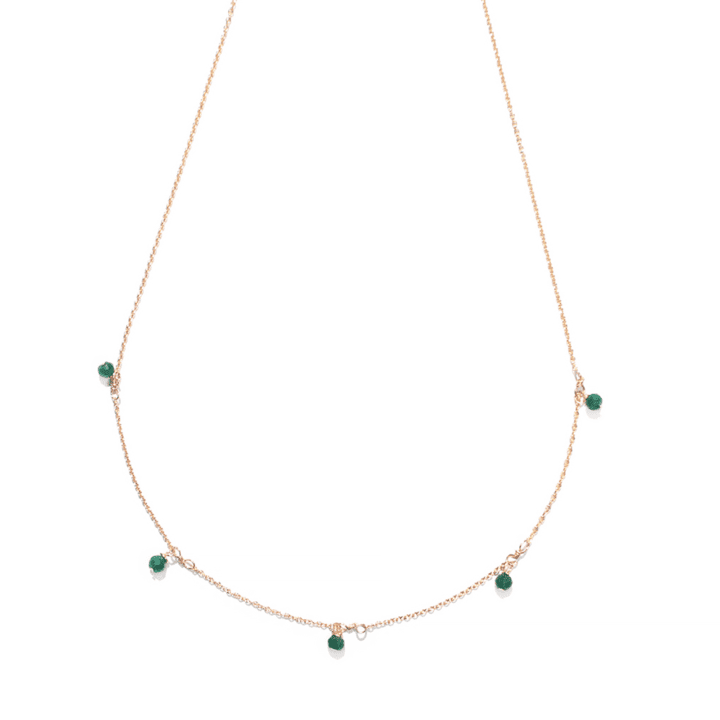 Emerald 5 Drop Delicate Necklace Bloom Jewelry handmade jewelry