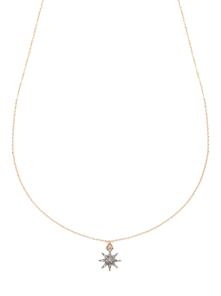 Starburst Pave Diamond Delicate Necklace Handmade jewelry in USA Bloom Jewelry