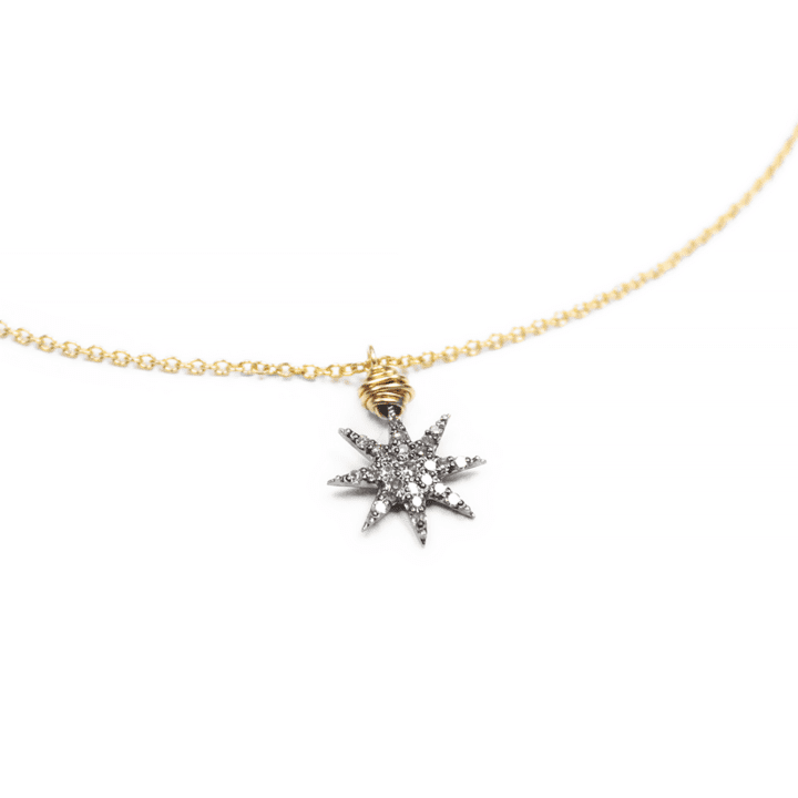 Starburst Pave Diamond Delicate Necklace
