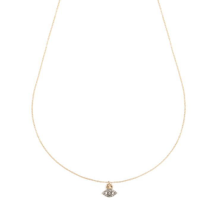 Evil Eye Pave Diamond Delicate Necklace | Bloom Jewelry Handmade Jewelry