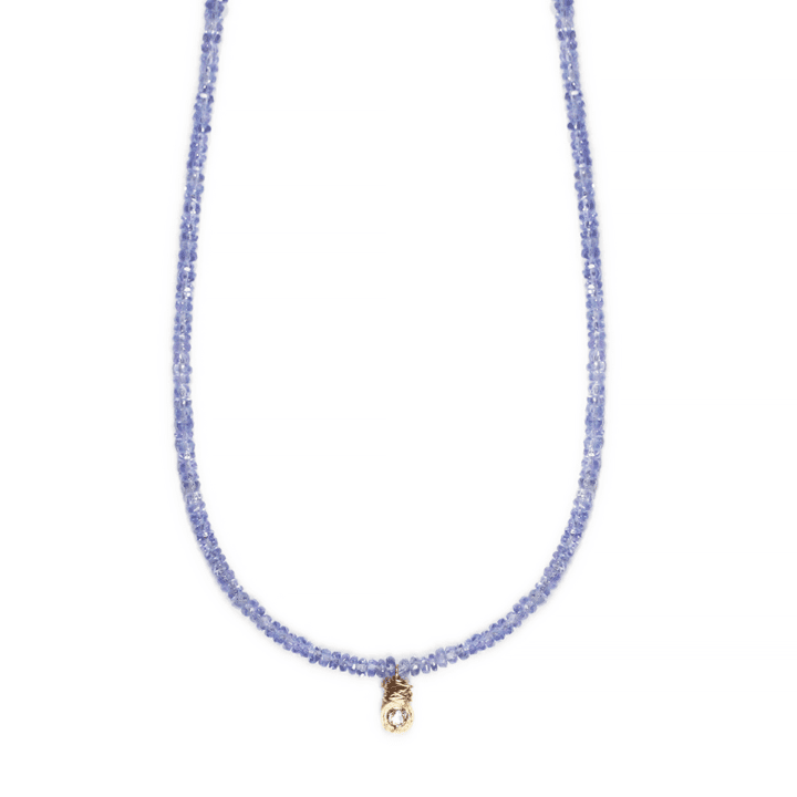 Rose Cut Diamond Tanzanite Strung Choker