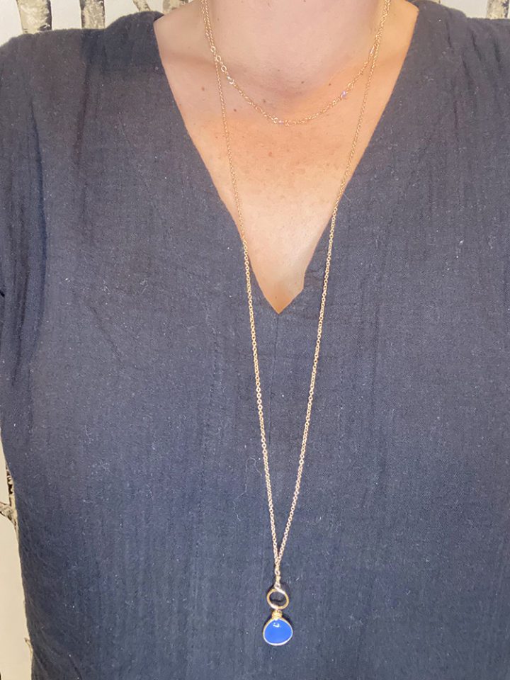 Blue Chalcedony Double Strand Toggle Necklaces - Image 4