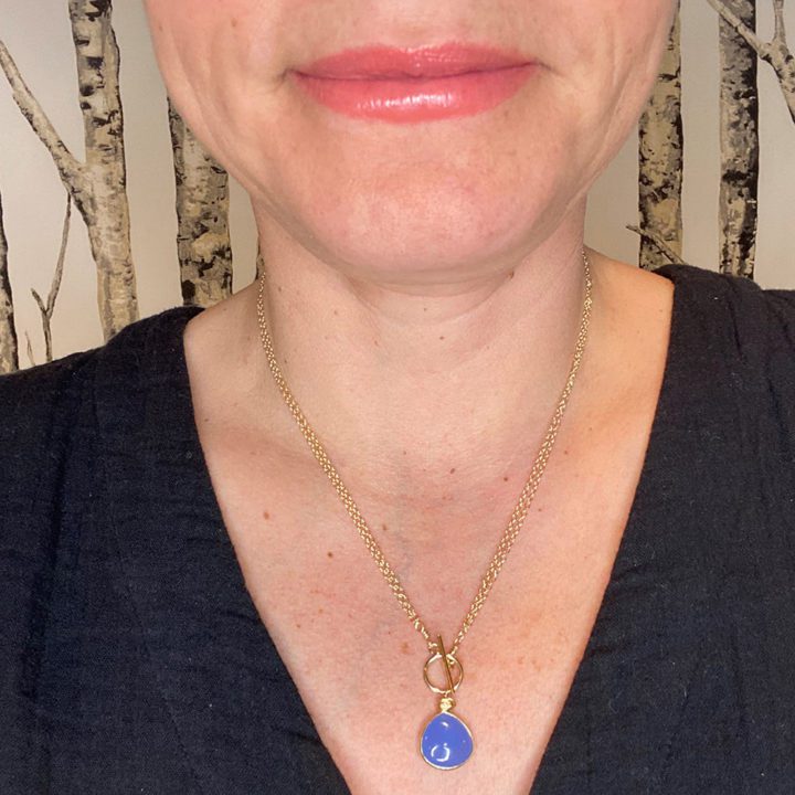 Blue Chalcedony Double Strand Toggle Necklaces - Image 3