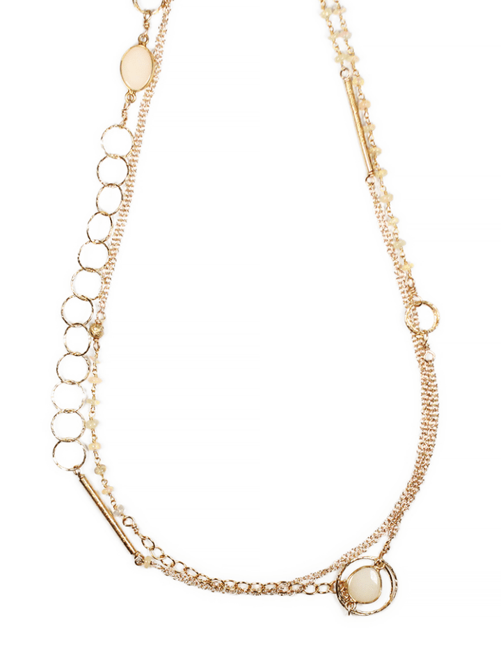 Opal Precious Metal TL Mixed Chain Necklace - Bloom Jewelry Handcrafted in Denver, CO