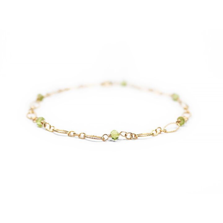 Peridot Gold Filigree Layering Bracelet Handcrafted Bloom Jewelry August Birthstone