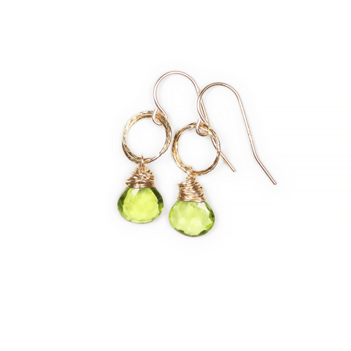 Peridot August Birthstone Gemstone Drop Earrings Bloom Jewelry Handcrafted in Denver, CO