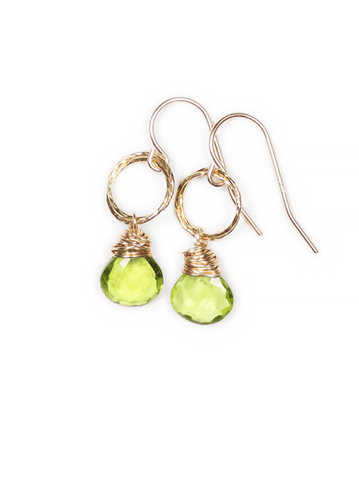 Peridot August Birthstone Gemstone Drop Earrings Bloom Jewelry Handcrafted in Denver, CO