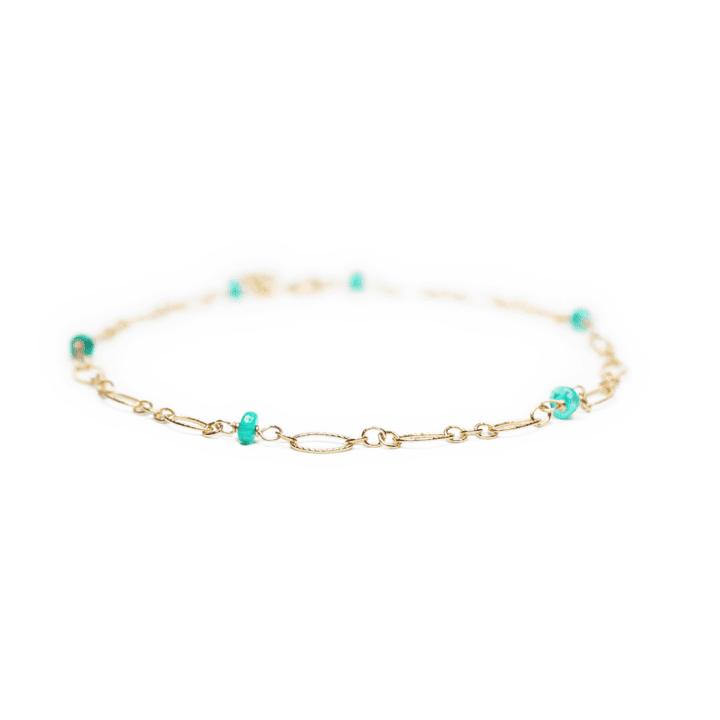 Green Opal Filigree Anklet Handcrafted in Denver, CO | Bloom Jewelry