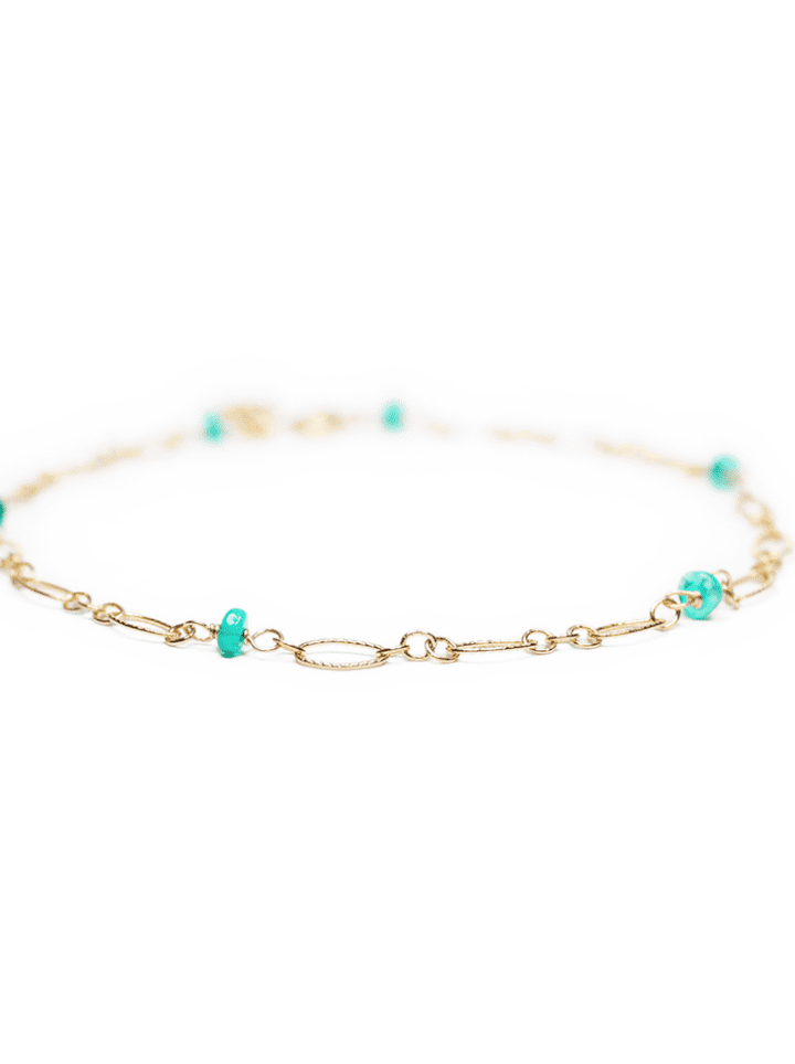 Green Opal Filigree Anklet Handcrafted in Denver, CO | Bloom Jewelry
