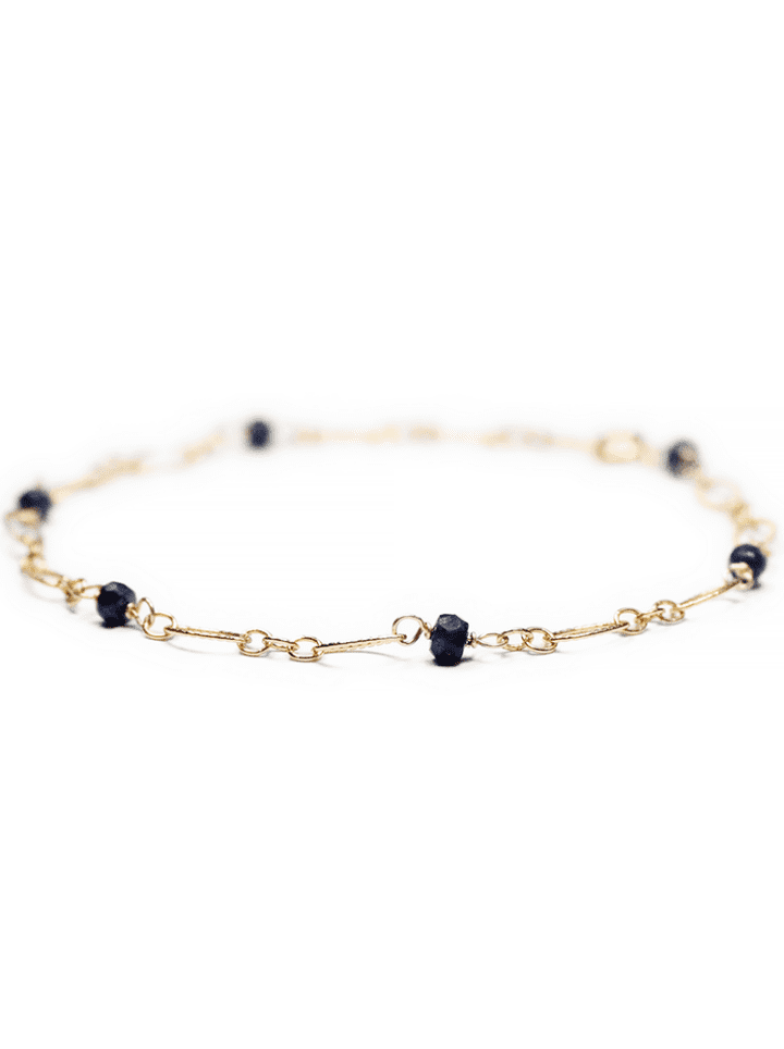 Sapphire & Gold Filigree Anklet