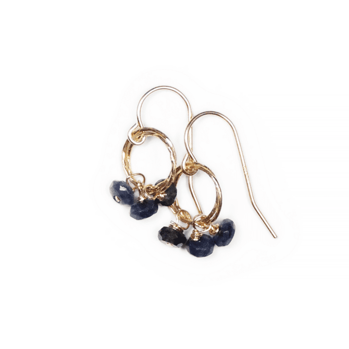 Sapphire Rondelle Stardust Drop Earrings | September Birthstone Jewelry Made in USA