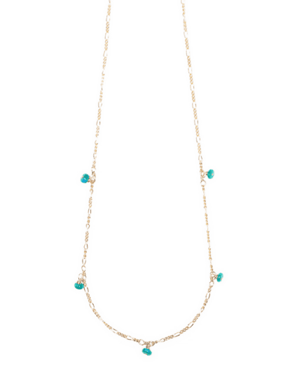 Green Opal 5 Drop Figaro Necklace Handcrafted Fine Jewelry | Bloom Jewelry Denver, CO