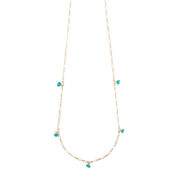 Green Opal 5 Drop Figaro Necklace Handcrafted Fine Jewelry | Bloom Jewelry Denver, CO