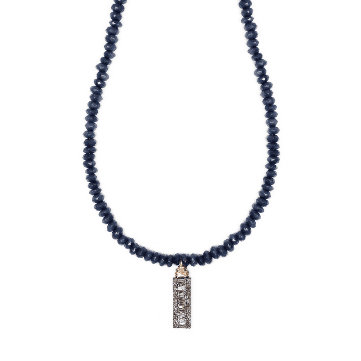 Sapphire & Baguette Diamond Strung Choker Necklace