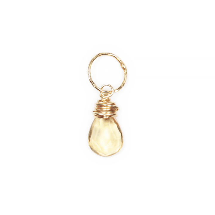 Citrine Tear Stardust Charm Pendant Made in USA | Bloom Jewelry