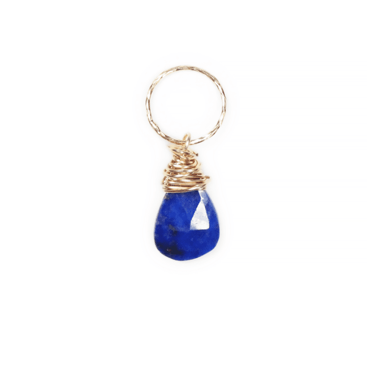 Lapis Tear Gold Charm Pendant | Bloom Jewelry Birthstone Jewelry