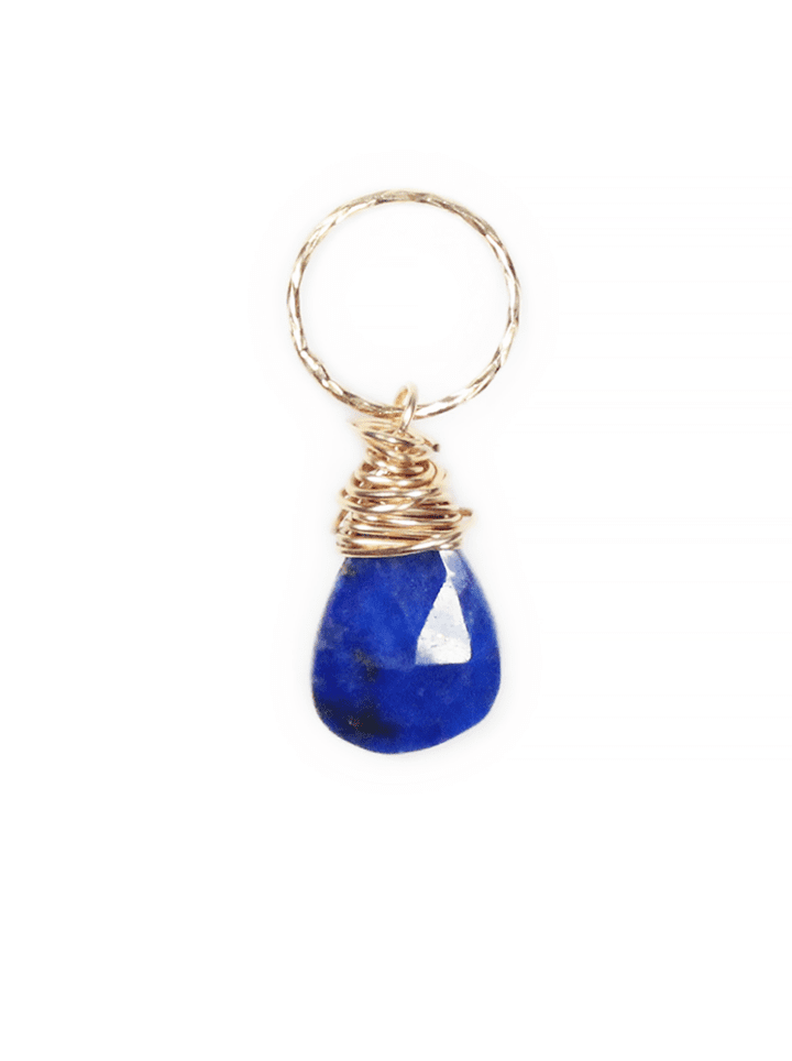 Lapis Tear Gold Charm Pendant | Bloom Jewelry Birthstone Jewelry