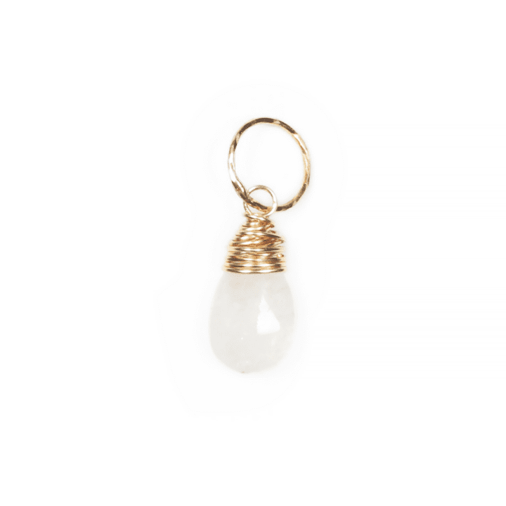 White Moonstone Tear Gold Charm Pendant