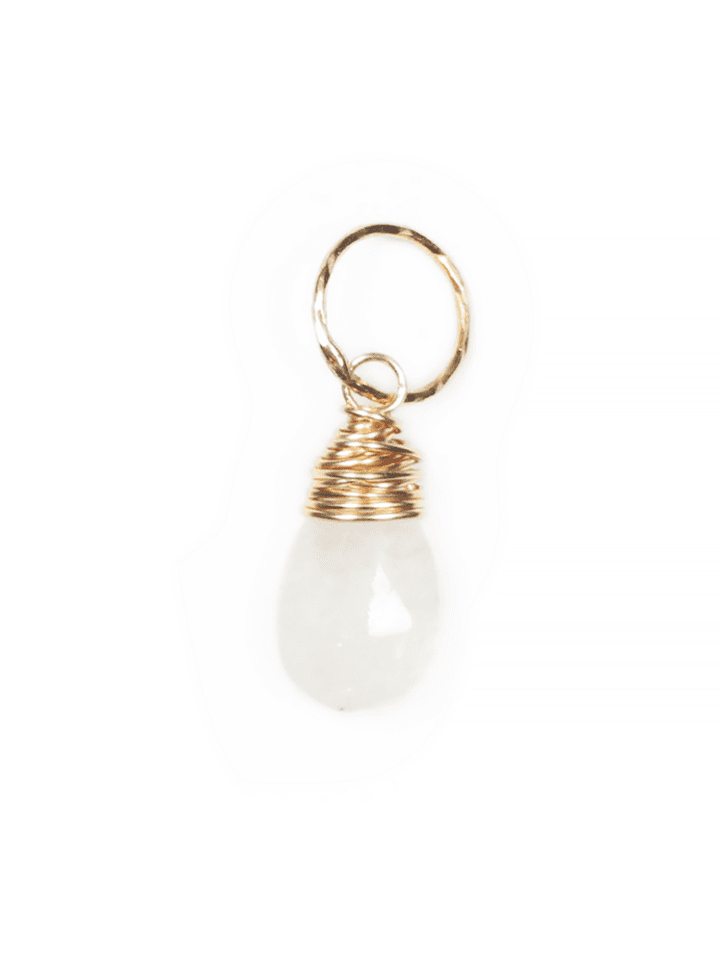 White Moonstone Tear Gold Charm Pendant