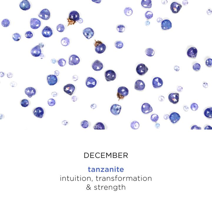 Tanzanite Decemeber Birthstone intuition, transformation, strength | Bloom Jewelry Birthstone Collection