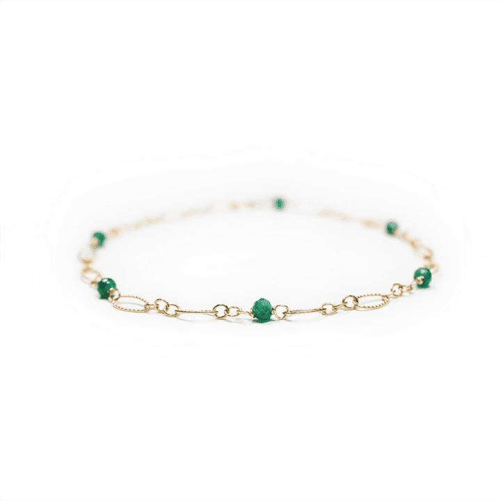 Emerald Gold Filigree Chain Anklet | Bloom Jewelry