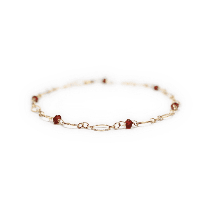 Garnet Gold Filigree Anklet | Bloom Jewelry Birthstone Jewelry