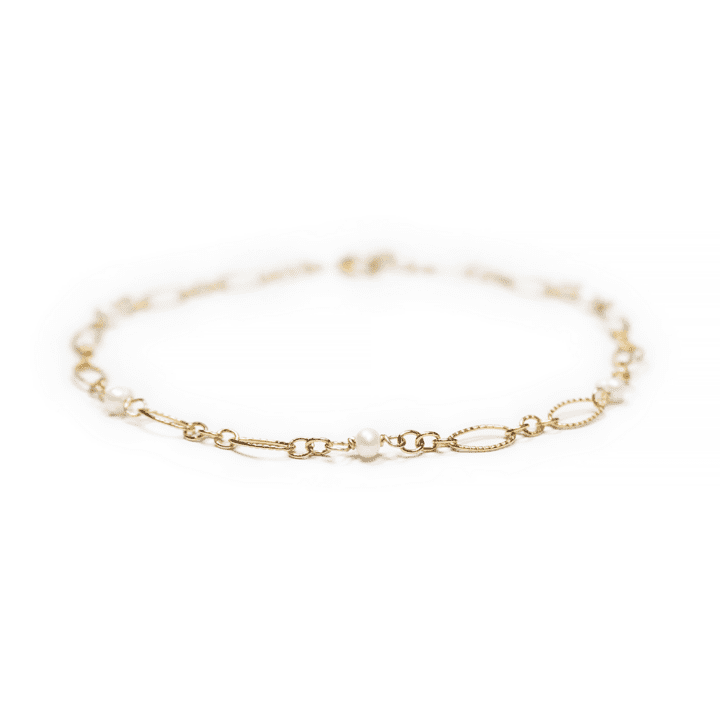Pearl & Gold Filigree Anklet