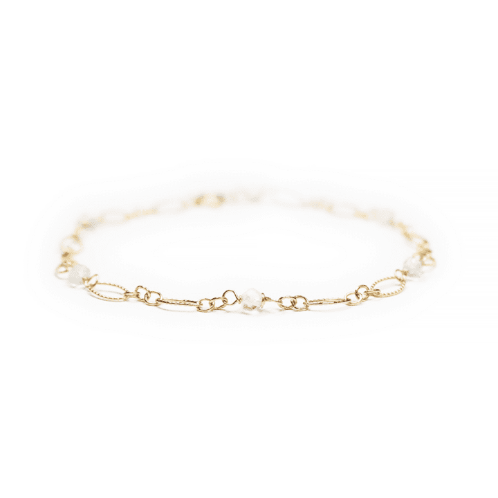 Rock Crystal & Gold Filigree Anklet