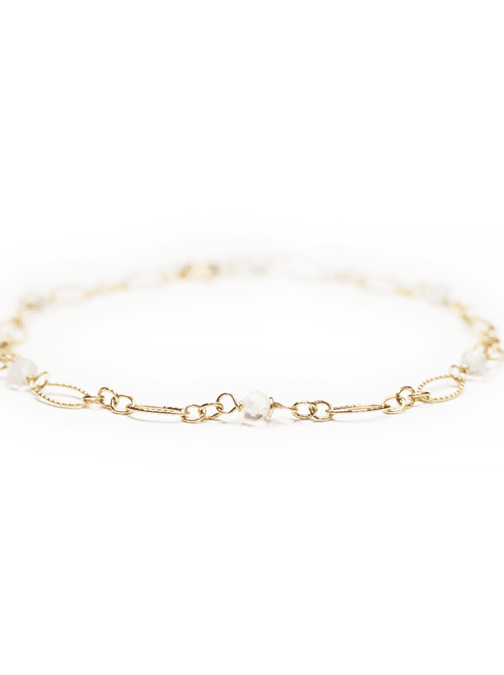 Rocky Crystal Gold Filled Filigree Anklet | Bloom Jewelry Handcrafted in Denver, CO