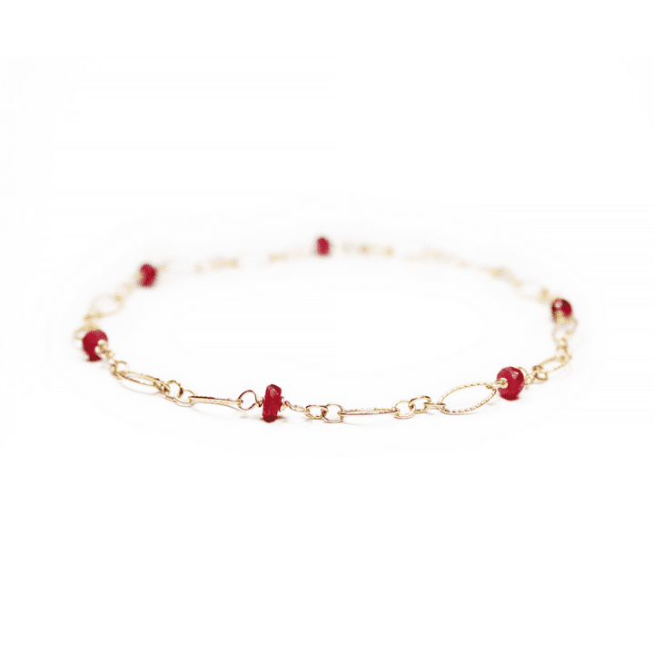 Ruby Gold Filigree Anklet Lifetime Guarantee | Bloom Jewelry