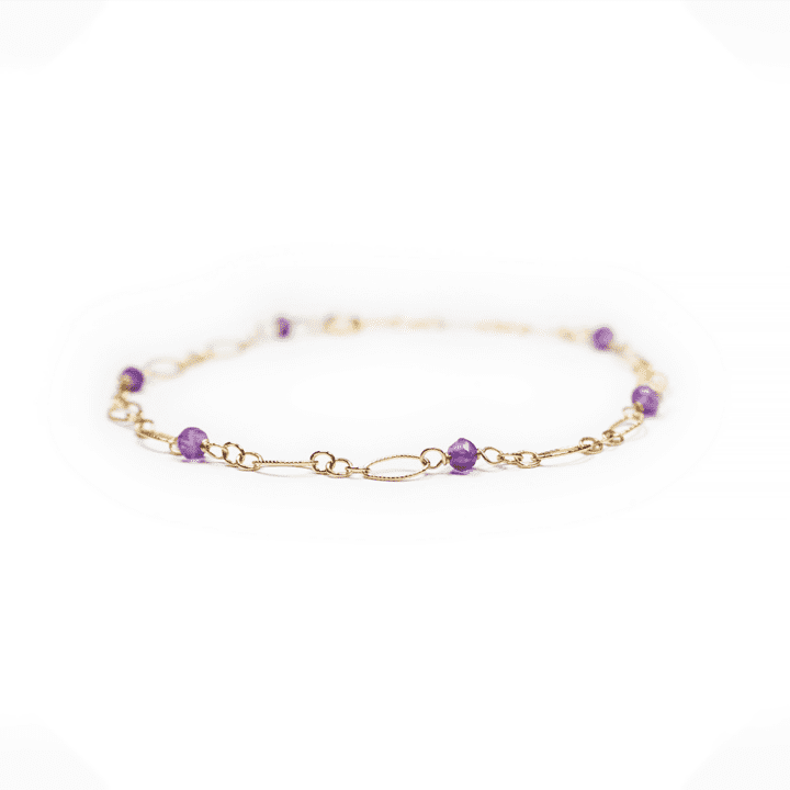 Amethyst & Gold Filigree Bracelet