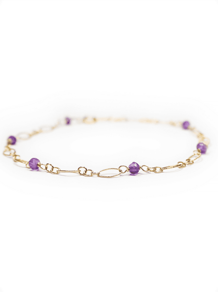 Amethyst & Gold Filigree Bracelet