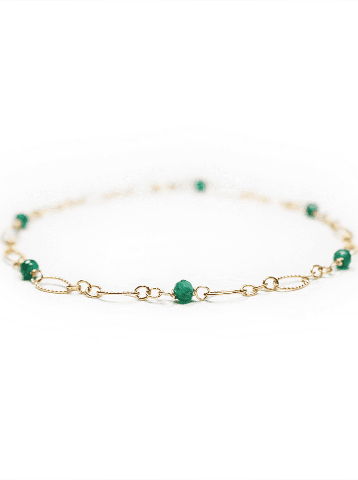 Emerald & Gold Filigree Bracelet