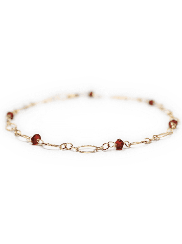 Garnet Gold Filigree Bracelet